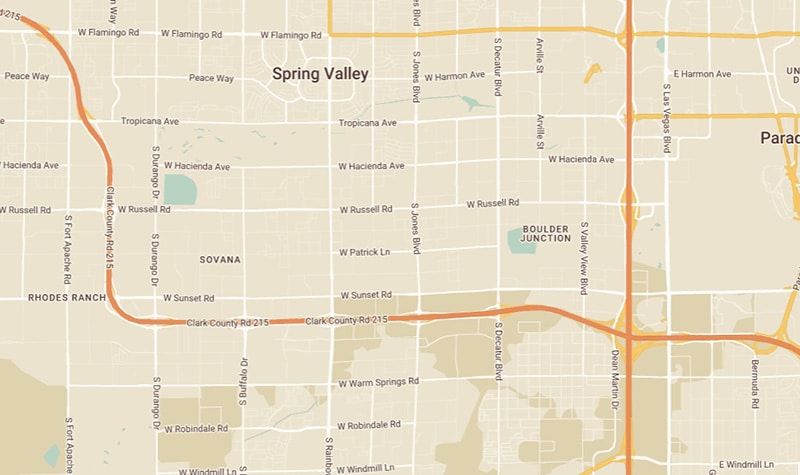 Map Showing the Location of our Las Vegas Injury Law Firm